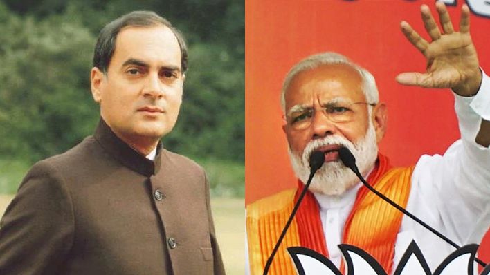 पीएम मोदी की कांग्रेस को ललकार: दम है तो पंजाब, दिल्ली, भोपाल में राजीव गांधी के नाम पर लड़े चुनाव