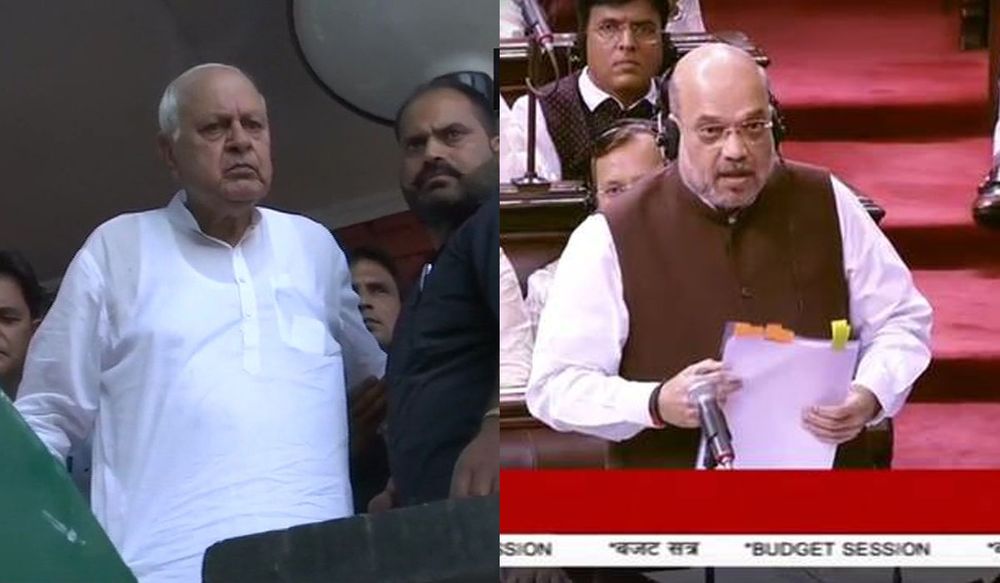 फारूक अब्दुल्ला ने कहा ‘मुझे नजरबन्द किया गया, अमित शाह बोले ‘अब्दुल्ला अपनी मर्ज़ी से घर पर हैं’