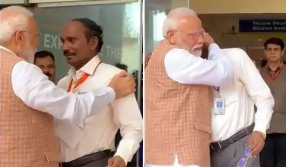 ISRO चीफ PM मोदी से गले मिलकर हो गए भावुक, मोदी ने बढ़ाया उनका हौसला