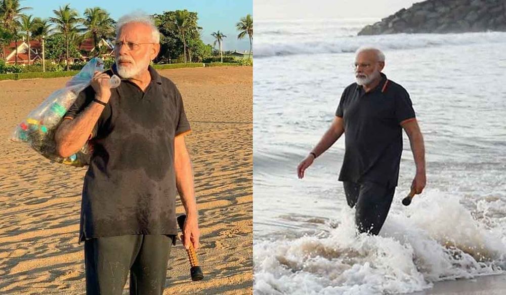 पीएम मोदी ने पेश की स्वच्छता की मिसाल, महाबलीपुरम के बीच पर खुद उठाया प्लास्टिक वेस्ट