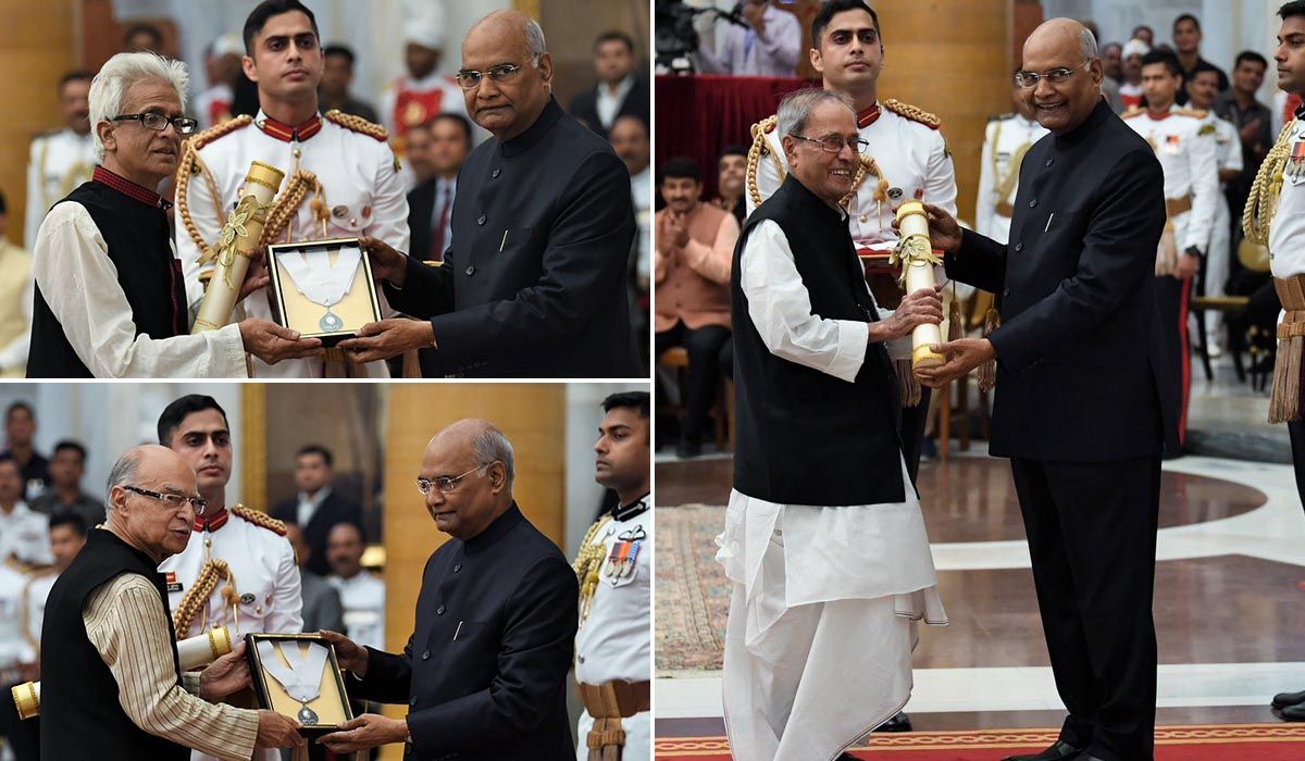 भारत के तीन रत्न: प्रणव मुखर्जी, भूपेन हजारिका, नानाजी देशमुख को राष्ट्रपति ने किया सम्मानित