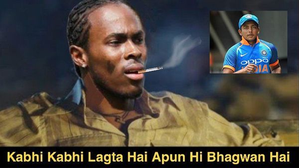 बीसीसीआई के पृथ्वी शॉ पर बैन लगाने की भविष्यवाणी जोफ्रा आर्चर ने चार साल पहले ही कर दी थी